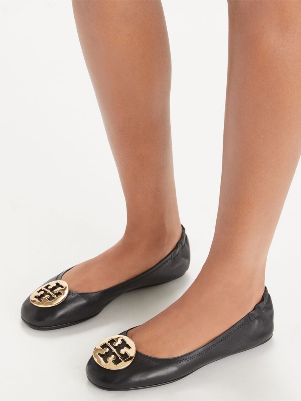Tory Burch Minnie Travel Ballet Women’s Black Leather Flat Sz 7M
